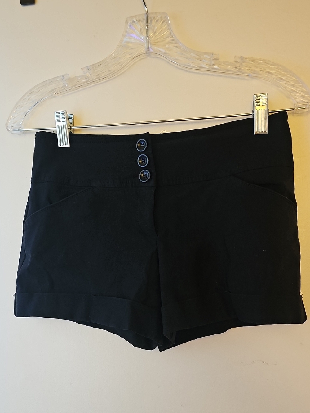 Papaya Black High-Waist Button Front Shorts